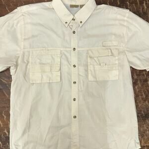 Rugged Earth Outfitters Fishing Shirt XL Beige Utility Vented Mesh Back Outdoor